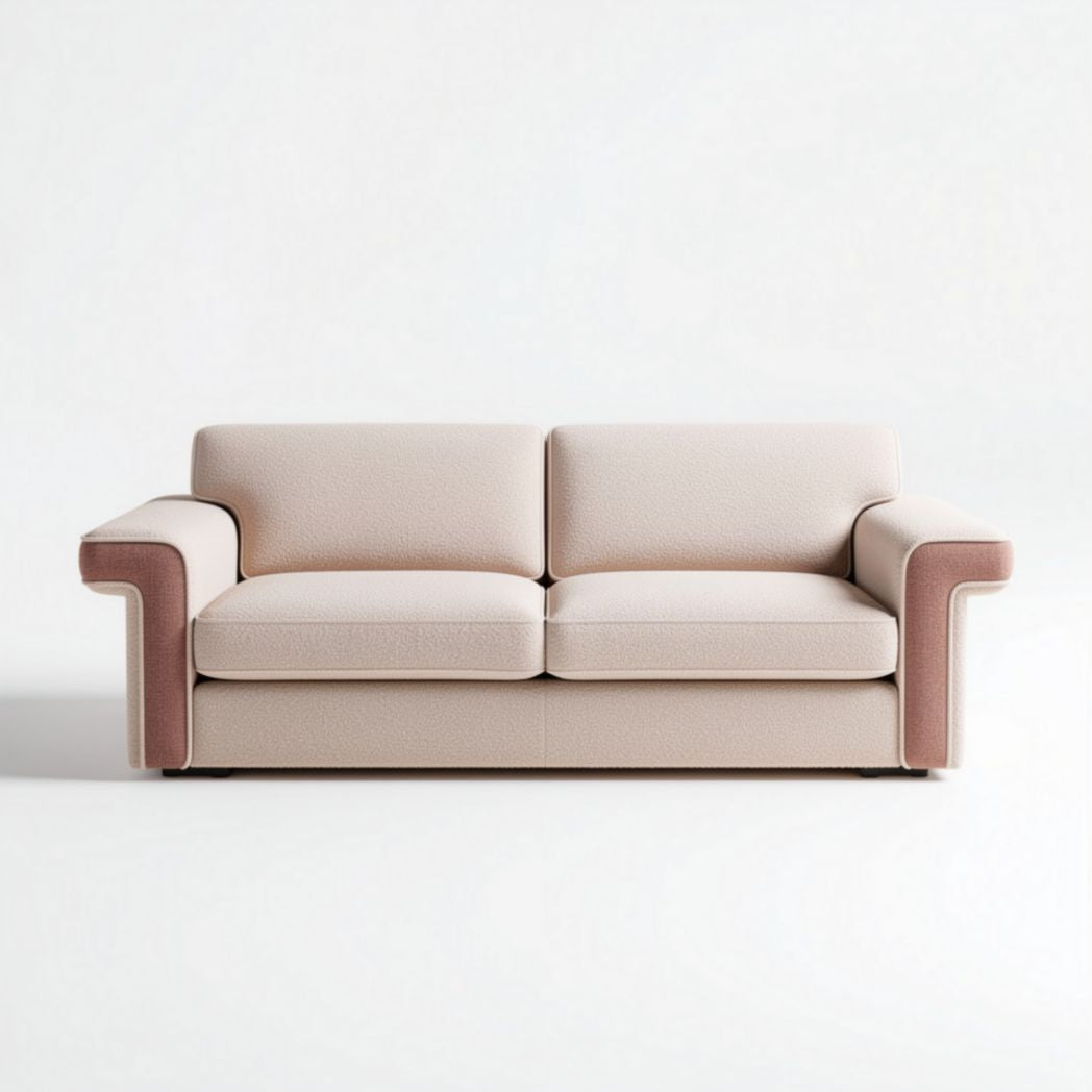 Divano in tessuto sfoderabile beige 180 x 90 x 75cm per soggiorno