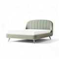 Letto matrimoniale 200 x 160 x 30cm in tessuto verde con gambe metalliche