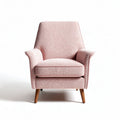 Poltrona soggiorno in tessuto rosa con struttura in legno 80 x 75 x 90cm