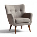 Poltrona grigia in tessuto con gambe in legno dimensioni 75 x 80 x 90cm