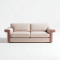 Divano in tessuto sfoderabile beige 180 x 90 x 75cm per soggiorno