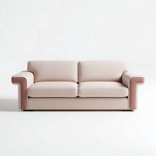 Divano in tessuto sfoderabile beige 180 x 90 x 75cm per soggiorno