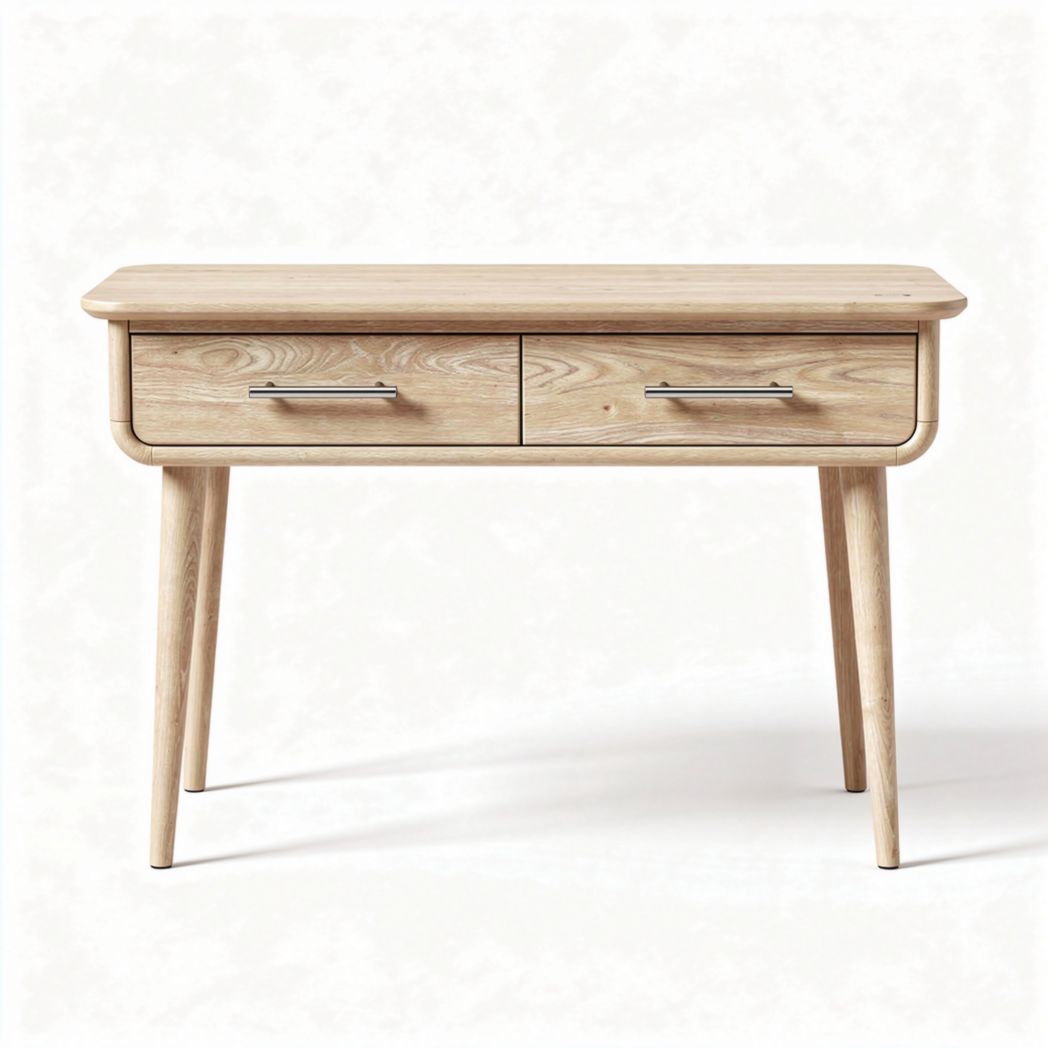 Scrivania in legno chiaro con due cassetti dimensioni 120 x 60 x 75cm