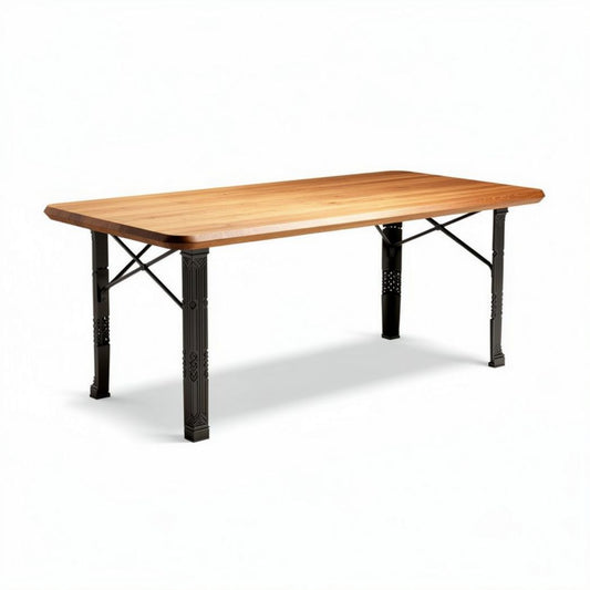 Tavolo da pranzo in legno massello e metallo dimensioni 180 x 90 x 75cm