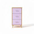 Mobiletto con tre cassetti in legno e plastica color lilla 40 x 30 x 80cm
