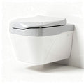 Vaso wc sospeso bianco con coperchio grigio dimensioni 50 x 36 x 34cm
