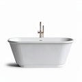 Vasca da bagno in ceramica bianca con rubinetto dorato 170 x 80 x 60cm
