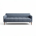 Divano moderno in tessuto blu 200 x 80 x 85cm con gambe in legno